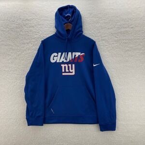 New York Giants Hoodie Mens XXL Blue Nike Therma-Fit Sweatshirt Football NFL